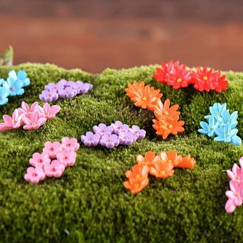 10 Ks/set Náhodnú Farbu Kvetu Miniatúrne Rozprávková Záhrada Domov Domy Dekorácie Mini Plavidlá Micro Terénne Dekor DIY Príslušenstvo