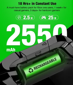 BEBONCOOL 2x2550mAh Nabíjateľnú Batériu Xbox Jeden/Xbox One X/Y/Xbox Elite Radič Nabíjačka pre Xbox Gamepads