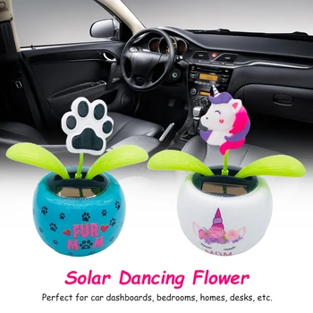 Kreatívne Plastové Solar Power Flower Auto Ornament Auto Interiérové Dekorácie Flip Klapka, Pot Swing Deti Hračka Dekor Príslušenstvo