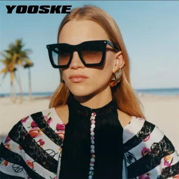 YOOSKE slnečné Okuliare Ženy Muži Nadmerné Slnečné Okuliare Retro Veľký Rám Námestie Okuliare Vysokej Kvality Eyewears UV Ochrany