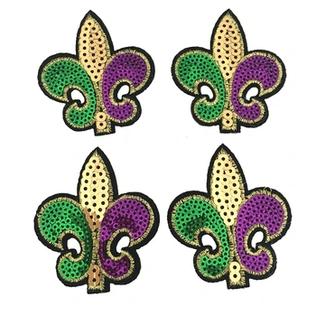 10 KS Farebné Sequined Kvetinový Žehlička na Škvrny na Oblečení Malé Puky Sequin Výšivky Nášivka DIY Dekorácie Patch