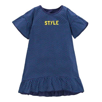 Malý Maven 2021 Nové Letné Baby Dievčatá Oblečenie Značky Šaty Bavlna Dot List Tlač Batwing Rukáv Šaty pre Deti 2-7 Rokov