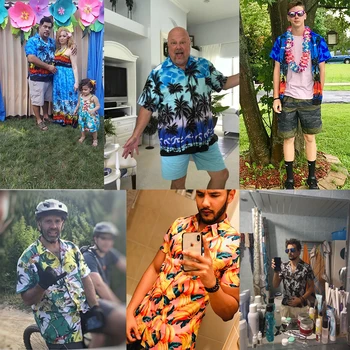 FORUDESIGNS Slnečnice Kvetinový Vzor Mužskej Voľné Pláže Košele Lete Mužov Havajské Camicias Bežné Krátke rukáv Oblečenie Mujer