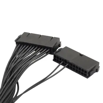 Dual PSU Napájanie 24 Pin Napájací zdroj Splitter Adaptér 30 cm Kábel Kábel ATX základná Doska Adaptér PSU Kábel