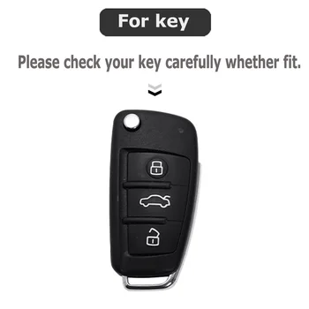 ABS Kľúča Vozidla puzdro Pre Audi C6 A1 A3 C5 Q3 B6 B7 B8 A4 A5 A6 A7 A8 Q5 Q7 R8 TT S5 S6 S7 S8 SQ5 RS5 držiteľ shell keychain