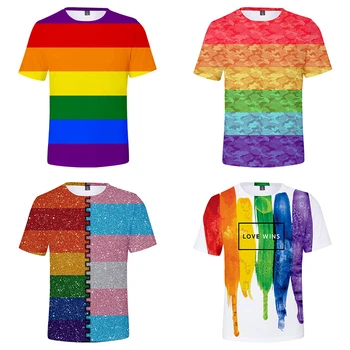 LGBT Dúhová Vlajka Gejom, Lesbám, 3d Tričká Letné Módy Muži Ženy T-tričko Krátky Rukáv, 3D tričká Tee Tričko Topy, Mikiny