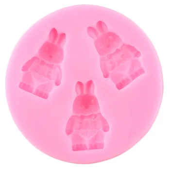 3D Rabbit Veľkonočný Zajačik Silikónové Formy Dieťa Narodeniny Cupcake Vňaťou Fondant Cake Zdobenie Nástroje, Cukrovinky, Čokoláda Gumpaste Formy