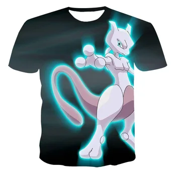 2021 nové letné 3D vytlačené T-shirt mužské oblečenie anime pokémon populárne-krátke rukávy módne O-krku street nosiť v pohode T-shirt