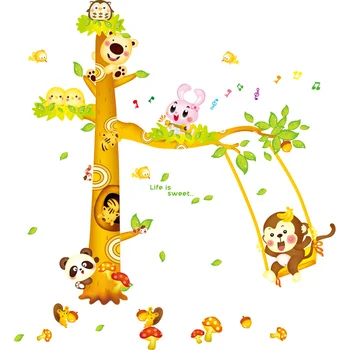 [shijuekongjian] Cartoon Strom Samolepky na Stenu DIY Opice Panda Zvierat Stenu pre Dom Dieťa Izieb Deti Spálne Dekorácie