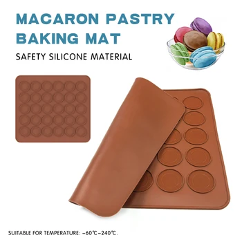 Macaron Formy Mat 36/48 Otvory Silikónové Mat Non-Stick Pečenie Pad Cookies Pečivo, Chlieb Plesne Rúra Vložkou, Kuchyňa, Pečenie Príslušenstvo