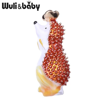Wuli&baby Krásne Smalt Headgehog Brošňa Pre Ženy Unisex 2-farba Hrať S Butterfly Headhog Zvierat Strany Bežné Brošňa Kolíky