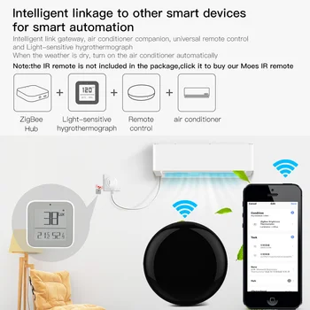 MoesHouse Smart Zigbee Jas Teplomer Real-time Svetlo Citlivé na Teplotu a Vlhkosť Detektor s Tuya Smart App