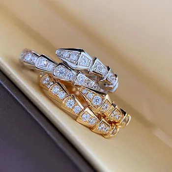 Luxusné Slub Had Tvar Prstene pre Ženy Jemné Micro Spevnené Cubic Zirconia Nastaviteľné dámske Prstene, Svadobné Party Šperky