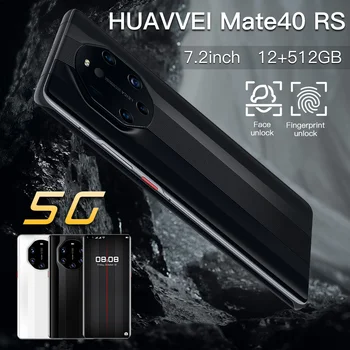 Globálne Mate40 RS 7.3 palcový Android Smartphony 12 GB+512 gb diskom 5G NECH mobilné telefóny MTK6889 10-Core 6000mAh 24+48MP Dual SIM Mobilný Telefón