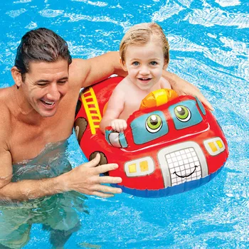 2021 Nové Nafukovacie Float Sídlo Loď Baby Bazén Plávať Krúžok Plávanie Bezpečné Raft Deti Vody Auto Pre Dieťa Vody Zábavné Hračky Narodeninám