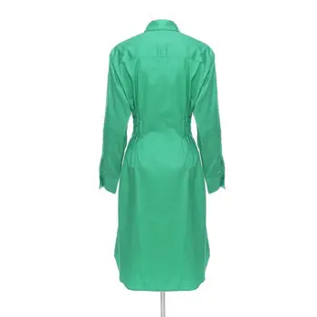 GetSpring Ženy Šaty Bavlna Biele Šaty Duté Z Tričko S Dlhým Rukávom Šaty Vysoký Pás Voľné Dlho Vintage Šaty Na Jar Roku 2020