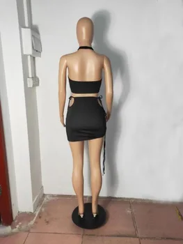 Sexy Podprsenka Backless Sukne a Top Sady Žena Okolo Popruh Plodín Hore a Obväz Tesný Mini Sukne Letnej Noci Strana 2021 Clubwear