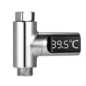 LED Displej Vody Sprcha Teplomer Self-výroba Elektriny Teplota Vody Monitor Energy Smart Meter, teplomer