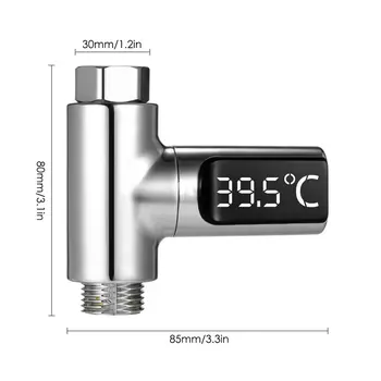 LED Displej Vody Sprcha Teplomer Self-výroba Elektriny Teplota Vody Monitor Energy Smart Meter, teplomer