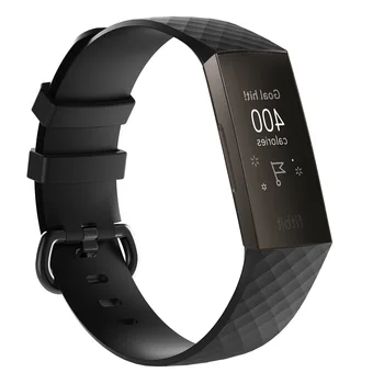 Úradný Pevné Silikónové Ramienka Pre Fitbit poplatok 4 poplatok 3 SE Smart Pásma Nahradenie Šport Watchband Black Pracky Malá Veľká