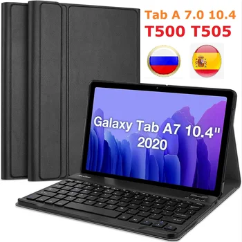 Slim Coque Pre Samsung tab 7 10.4 2020-T500 T505 Prípade s Klávesnicou ruskej španielske Slovo pre Samsung Tab A7 10.4 T500 Kryt