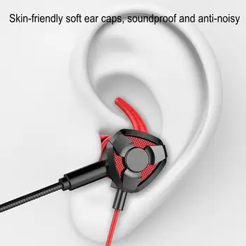 Pre PS4 Xbox Jeden Nintendo Prepínač 3,5 mm Drôt-riadený In-ear Herné Headset s Duálny Mikrofón Stereo Bass Hráč Slúchadlá
