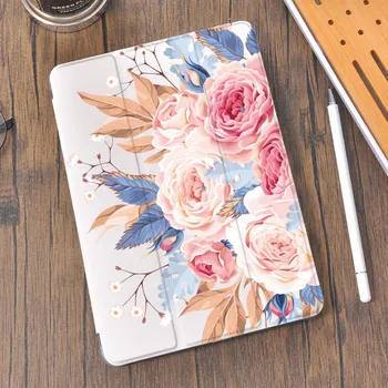 Kvet Maľovanie pre iPad Pro 11 Prípade 2020 10.2 8. Vzduchu 4 Mini 5 S Ceruzkou Držiteľ 7. 6. Pro 12.9 Funda Vzduchu 2 Kryt 10.5 Vzduchu 3