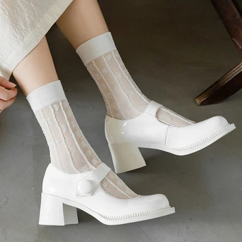 Móda Bavlnené Ponožky Ženy Pevné Twist Ponožky Žena Kórejský Dlhé Ponožky Členok Dievčatá Šaty Calcetine Médiá
