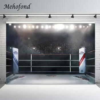 Mehofond Profesionálneho Boxu Aréne, Bojová Fotografie Pozadí Športové Súťaže Publikum Pozadie Photocall Photo Studio