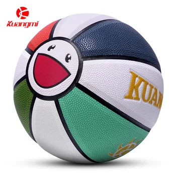 Kuangmi Sun Flower Basketbalovú Loptu Úradný Veľkosť 7 Škvrny Na Slnku PU Kožené Športové StreetBall Darčeky Vonkajšie Vnútorné