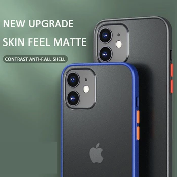 Mint Hybrid Jednoduché Matný Nárazníka Shockproof Telefón puzdro Pre iPhone 12 11 Pro Max XR XS Max X 6 8 7 Plus Mäkké Silikónové Jasné Kryt