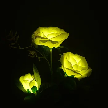 Solárne Rose Svetla 3-vedúci Solárne Lampy 5 Farebná LED Outdoor Záhrada Domov LED Vodotesný Svetla Dekorácie Vonkajšie Solárne Led String 6