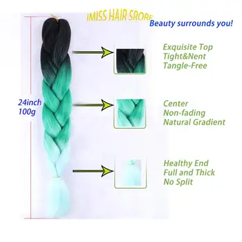 Jumbo Pletenie predlžovanie Vlasov Kanekalon Pletenie Vlasov 100G Ombre Viacerých Tónov, Farebné Syntetické Vlasy pre Ženy