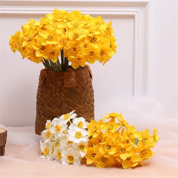 Domov Izba Umelé Simulácia Narcis Kvet Obývacia Izba Okno Dekor Falošné Kvety Svadobná Scéna Dekor Daffodil