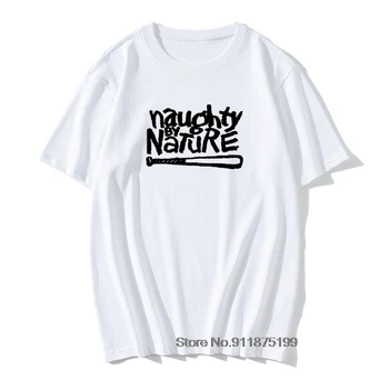 Muži Naughty by Nature Starej Školy Vintage Rap Skateboardinger Hudby Kapely 90. rokov Bboy Bgirl T-shirt Čierna Bavlna Tričko Top Tees