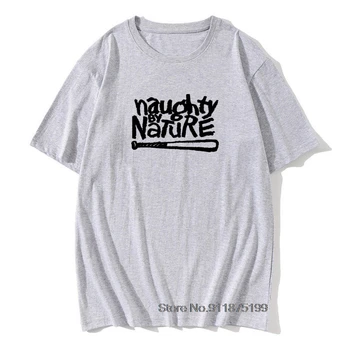 Muži Naughty by Nature Starej Školy Vintage Rap Skateboardinger Hudby Kapely 90. rokov Bboy Bgirl T-shirt Čierna Bavlna Tričko Top Tees