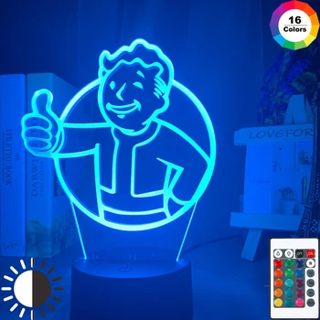 Hra protiatómovom Logo Led Nočné Svetlo pre Deti, Detskej Spálne Dekorácie v Pohode Prípade Výhry Nočného Farebné Usb stolná Lampa