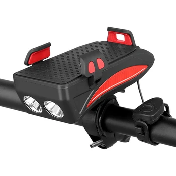 E-bike Svetlo Rainproof USB Nabíjanie LED Reflektor Horn 2000mAh 4000mAh Telefón Držiak Svetlometu Baterka Cyklistické Doplnky
