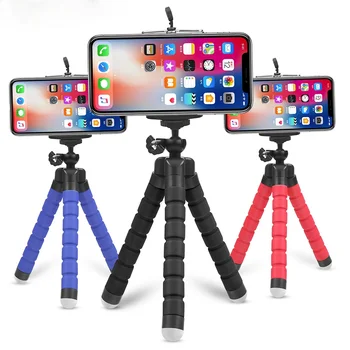 STRIEĽAŤ Mini Flexibilné Hubky Octopus Statív pre iPhone Samsung Xiao Huawei Mobilný Telefón, Smartphone Statív pre Gopro 9 8 7 Fotoaparát
