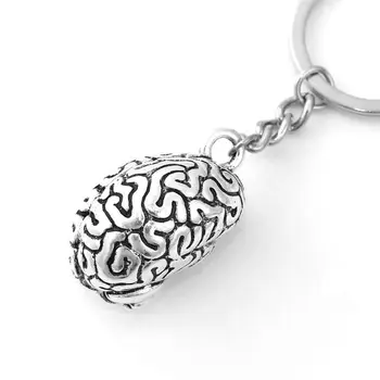 Mozog Keychain Zliatiny Smart Brainiac IQ Krúžok Fob Reťazca Medicíny Ľudských