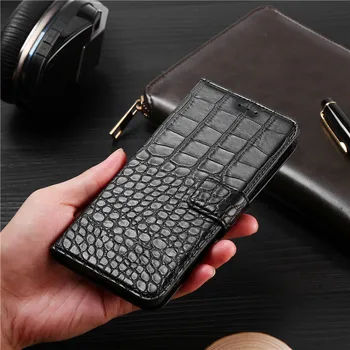 Flip Telefónu Prípade Huawei P Smart OBR-LX1 / Vychutnať 7S Kryt Krokodíla Textúry Kože Knihy Dizajn Luxusné Coque Wllet Capa Popruh