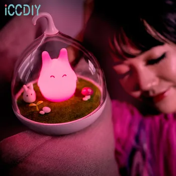 Roztomilý Totoro LED Nočné Svetlo USB Dotykový Snímač Svetla Detská Nočná Lampa Tvorivé Dieťa Dievča, Darček Domov Spálňa Spánku Dekorácie