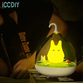 Roztomilý Totoro LED Nočné Svetlo USB Dotykový Snímač Svetla Detská Nočná Lampa Tvorivé Dieťa Dievča, Darček Domov Spálňa Spánku Dekorácie