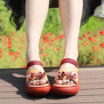 2021 Nové Klasické Kvet Letné Topánky pre Ženy Módne Sandále, Papuče Platformu Žien Flip Flops Ženské Topánky Veľkosť