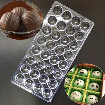 Jasné, Pevný Čokoláda Maker Polykarbonát Pc Diy 32 Polovici Loptu Candy Plesní, Plesne Veľkoobchod Tortu Formy Pečivo Nástroj