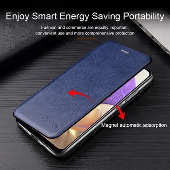 Kožené Magnetické Flip puzdro Pre Samsung Galaxy A32 A52 A72 5G A02 32 4G 52 72 A726B A526B A326B A022F Stojan Peňaženky Kryt Telefónu