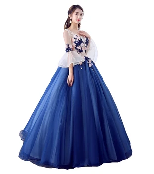 Quinceanera Šaty Spp Rukáv Party Šaty 2021 Prom Šaty Luxusnej Čipky Kvetinový Tlač Plesové Šaty, Šaty De Bal Vestidos Plus Veľkosť
