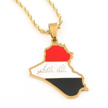 Nádherné Módne Vysoký Stupeň Irackej Republiky, Vlajky, Mapy Mužov Prívesok Náhrdelník Mužov Strany Klubu Šperky Príslušenstvo 2021 Trend