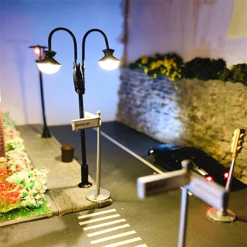 1:87th HO Nádvorie Lampa Model Piesku Tabuľka Vlak Železničnej Železničných Miniatúrne Scéna, Fotografia, Film Rozloženie Rekvizity