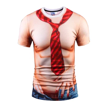 2020 Najnovšej pánskej Módy 3D Sexy Svalov Kravatu T-shirt